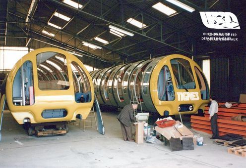 Factory output of the Tignes funicular vehicles Factory output of the Tignes funicular vehicles