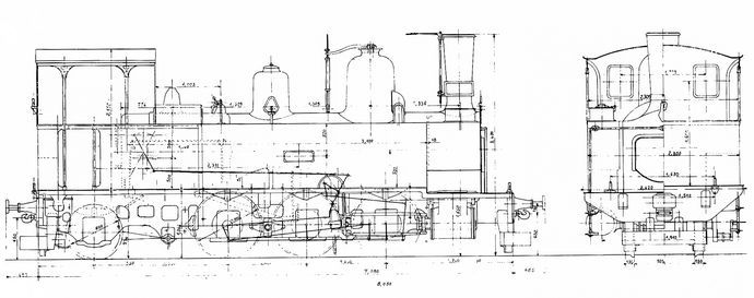 Plan of the 031 Corsican type locomotives series 28-41. (Scale 1/43.5) Plan of the 031 Corsican type locomotives series 28-41. (Scale 1/43.5)