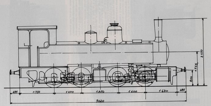 Plan of the Mallet type 300 locomotives, series 301-309 Plan of the Mallet type 300 locomotives, series 301-309