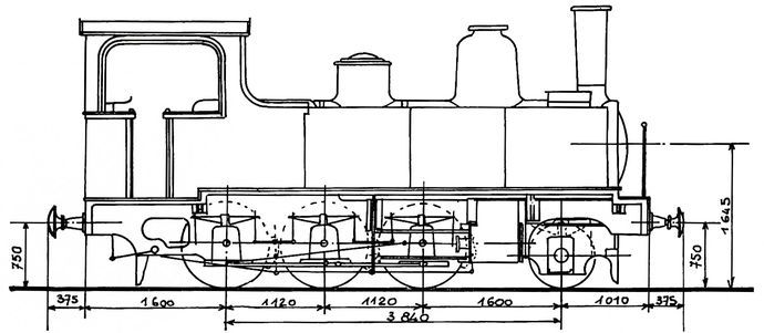 Plan of the type 200 series 201-207 locomotives. Plan of the type 200 series 201-207 locomotives.